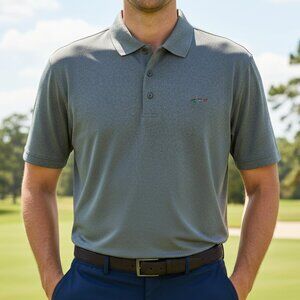 Greg Norman Tasso Elba Polo Shirt Men’s L Gray Play Dry Golf Performance Wicking